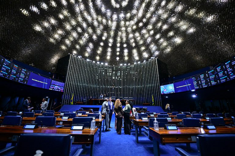 Plenário do Senado em uma das sessões de discussão da proposta. Foto: Ton Molina/Agência Senado